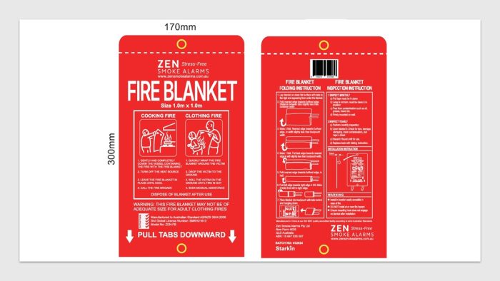 Fire blanket front and back