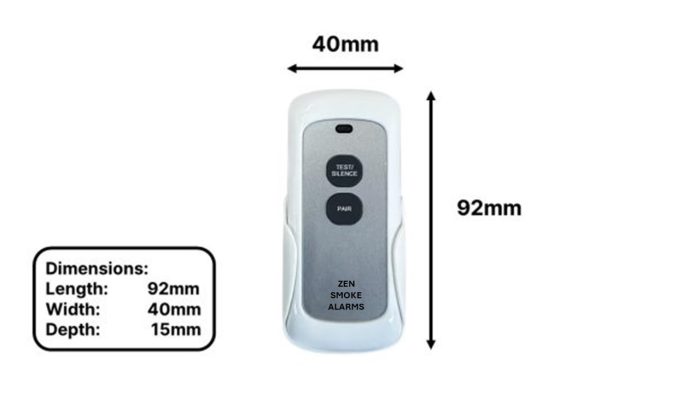 ZEN Photoelectric Smoke Alarm - Wireless Remote Control Dimensions