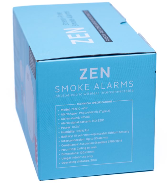 ZEN Photoelectric Smoke Alarms - 7 pack box side